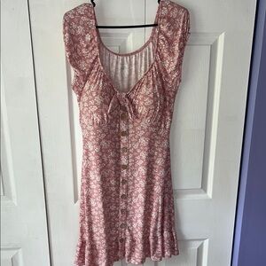 Floral Pink Button-Down Dress